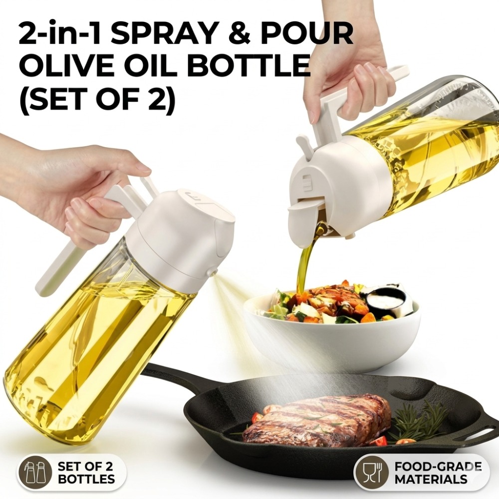 Oil Mister Spray Bottle - Dispensador de Aceite en Aerosol, Botella