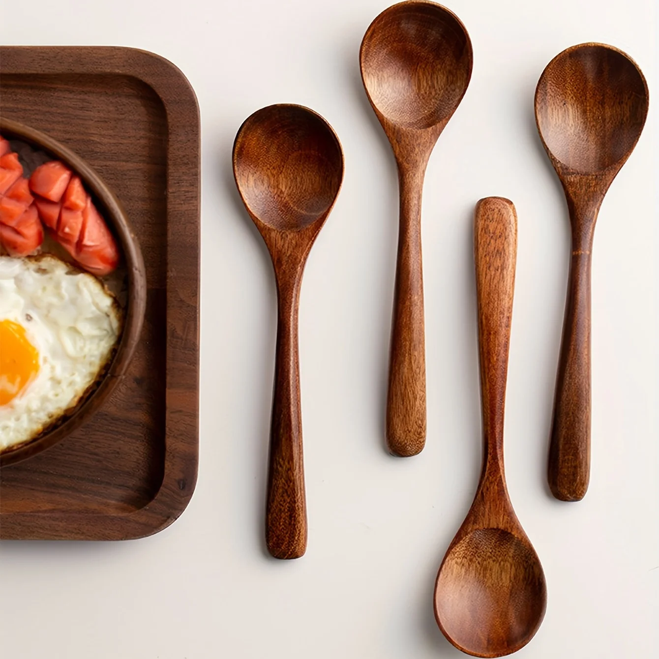 Kitchen Gadgets Modern - Juego de Cucharas de Madera Reutilizables