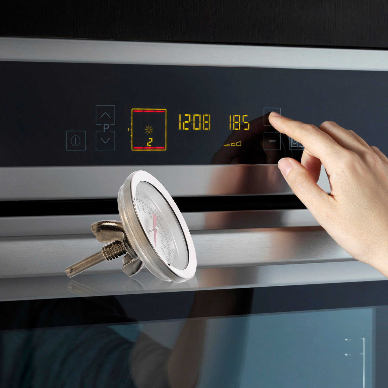 Instant Read Thermometer - Termómetro para Horno de Acero Inoxidable,