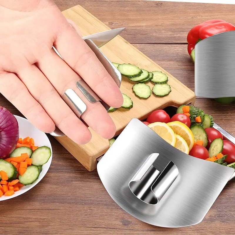 Kitchen Hand Gadgets - Protector de dedos de acero inoxidable,