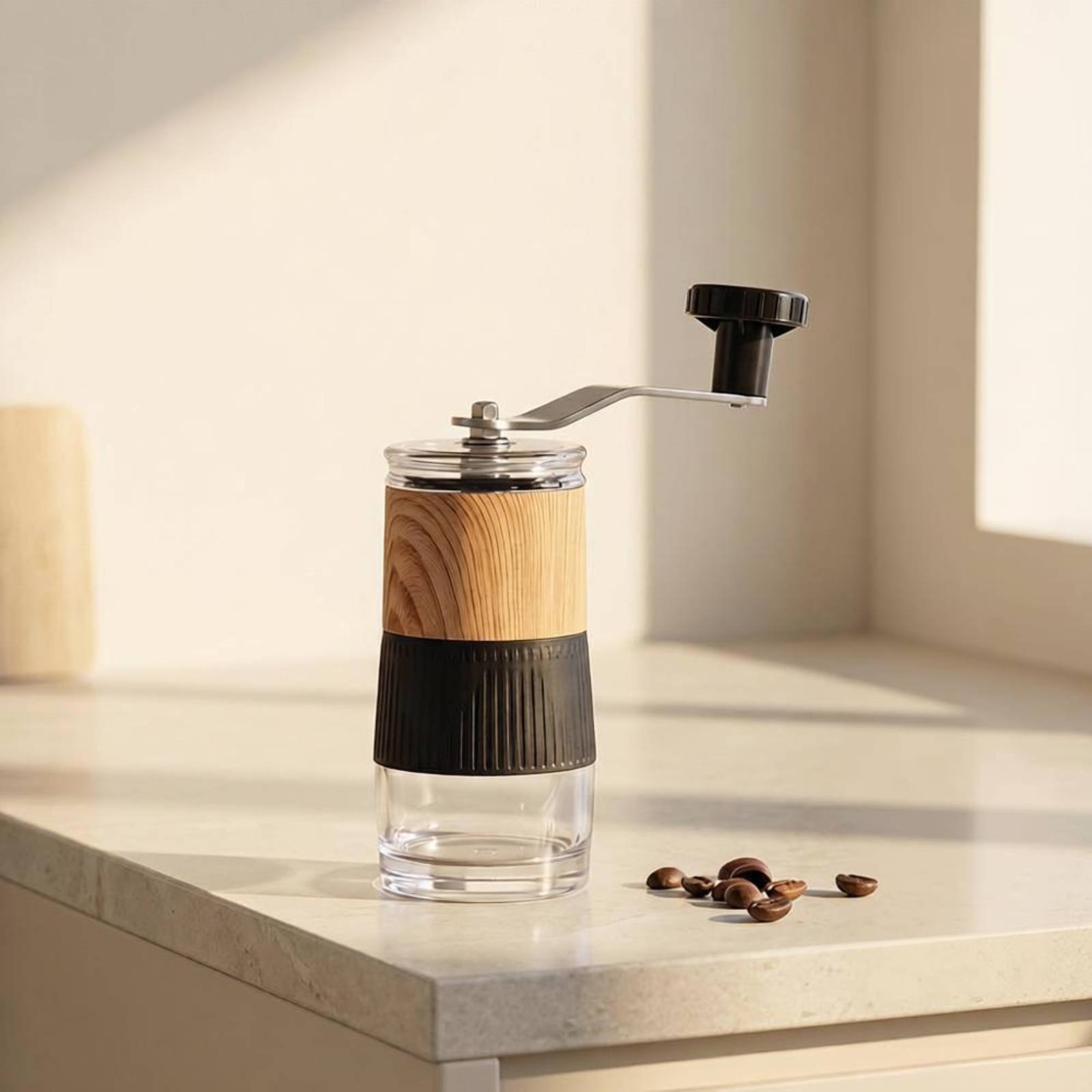 Kitchen Hand Gadgets - Molinillo de Café Manual con Manivela,