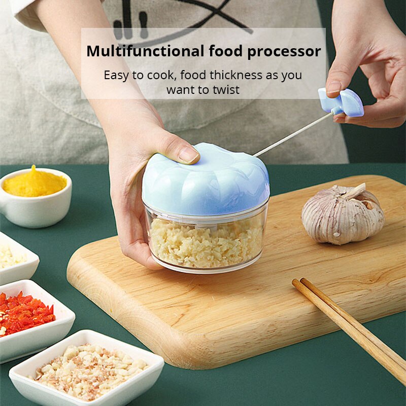 Kitchen Hand Gadgets - Trituradora Manual de ajo azul/rosa, tirador