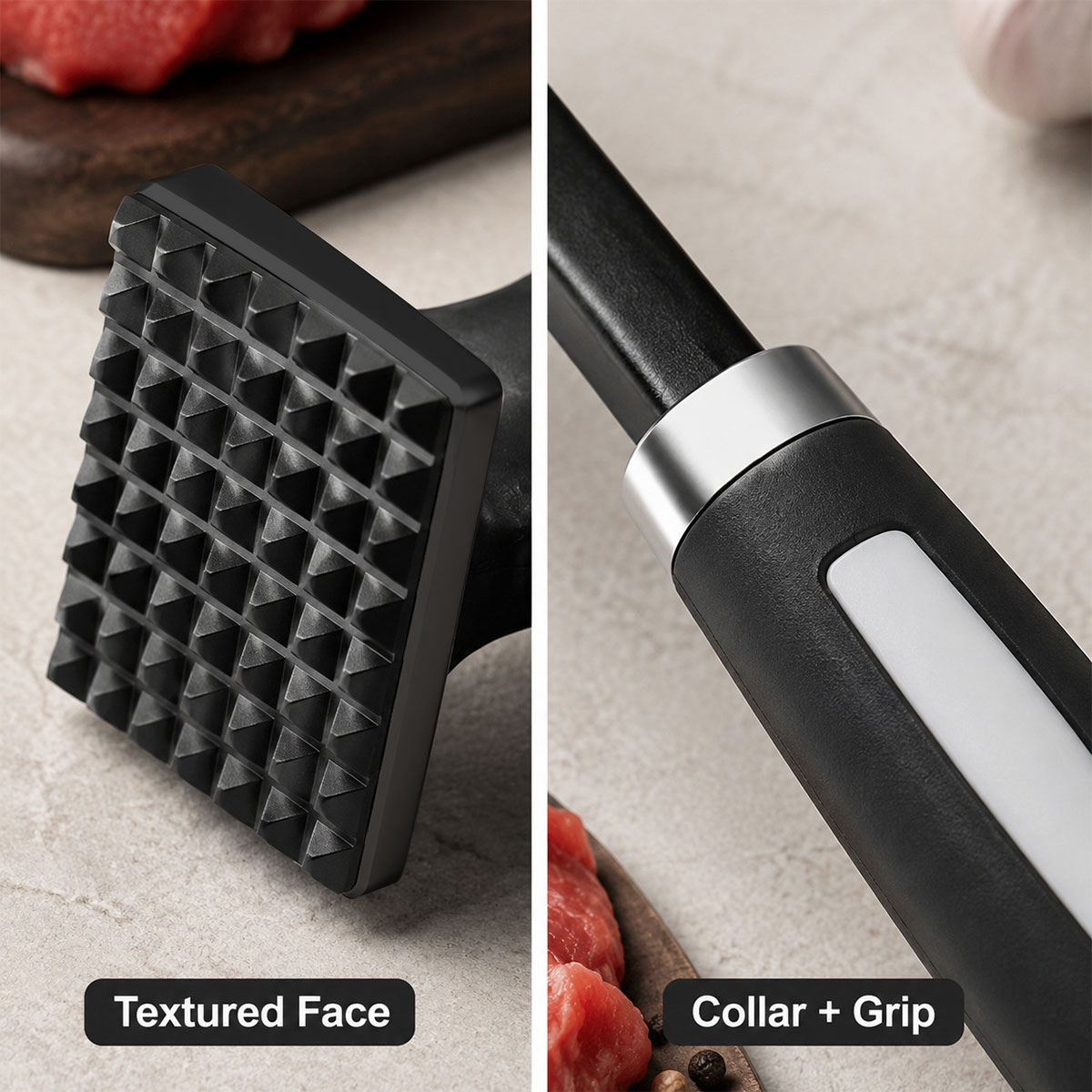 Kitchen Gadgets Modern - Martillo Ablandador de Carne de Acero