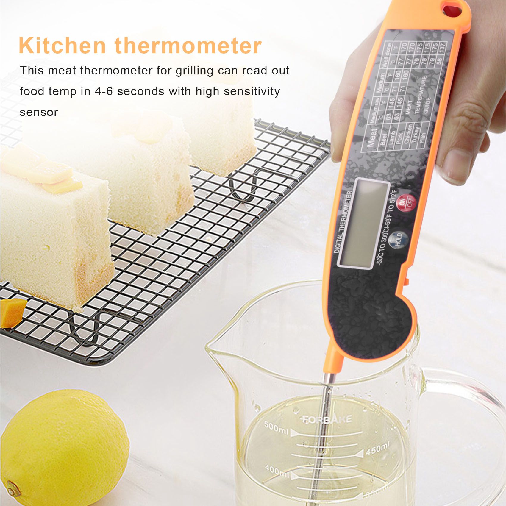 Instant Read Thermometer - Termómetro digital de lectura instantánea para