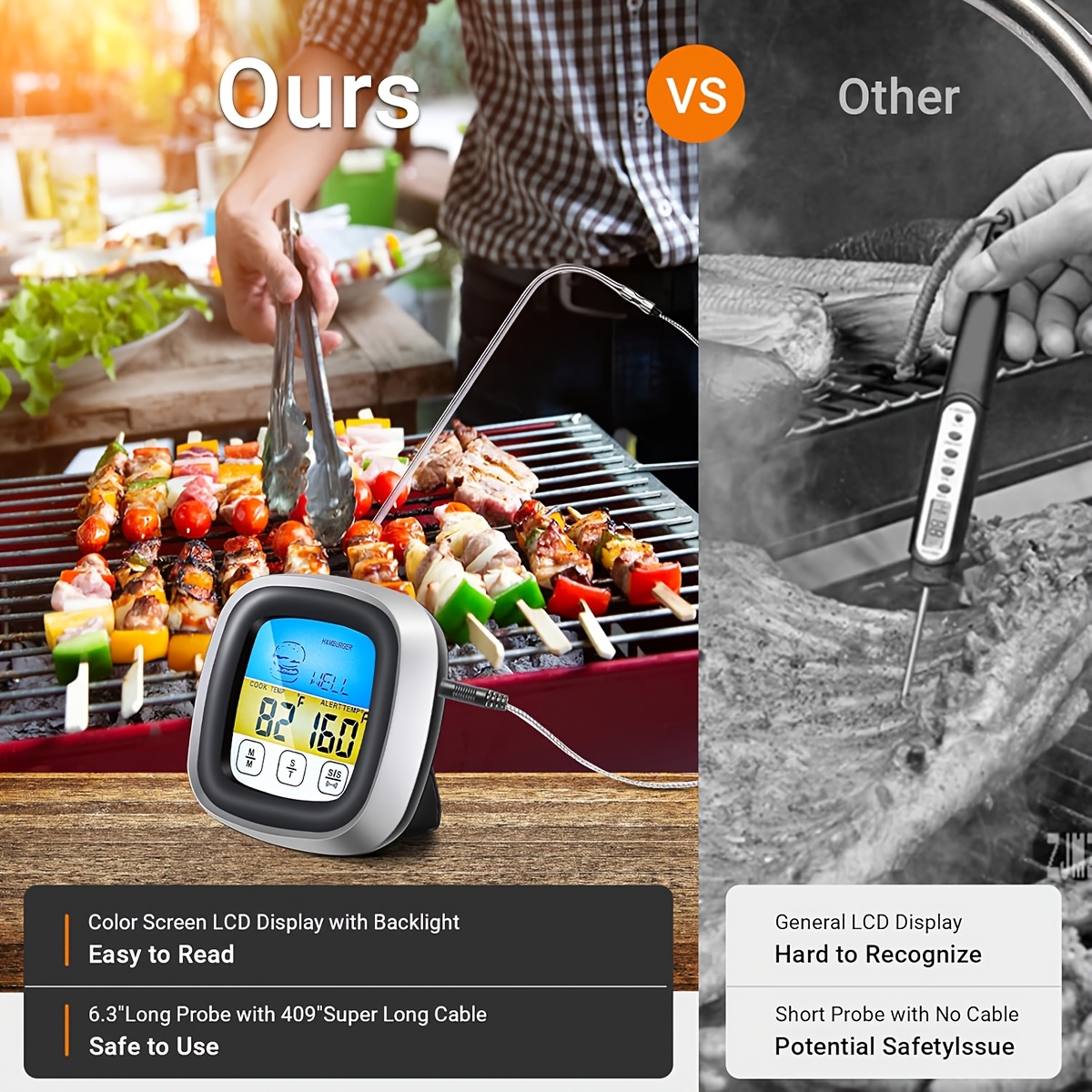 Termómetro Digital para Carne, - Instant Read Thermometer reseña y precio