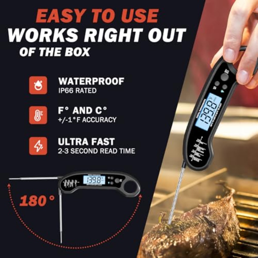 Termómetro Digital para Carne  - Instant Read Thermometer reseña y precio